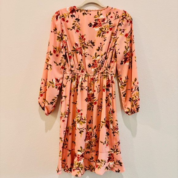 Xhilaration Pink Floral Faux Wrap Dress – XS - Picture 8 of 11